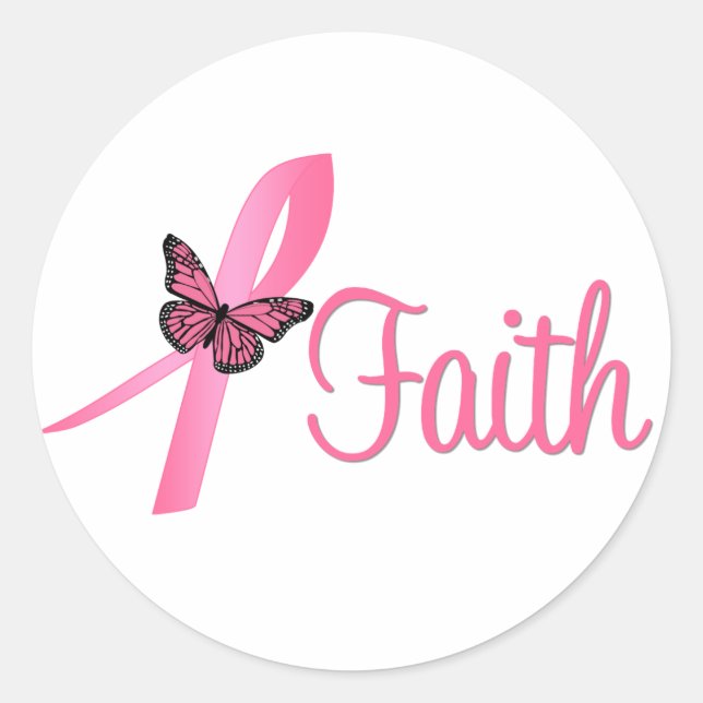 Sticker Rond Sensibilisation au cancer du sein de la foi (Devant)