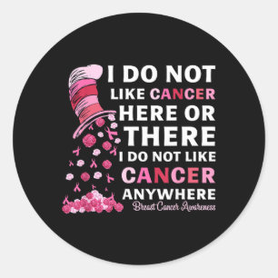 Sticker Rond Sensibilisation au cancer du sein Je n'aime pas le