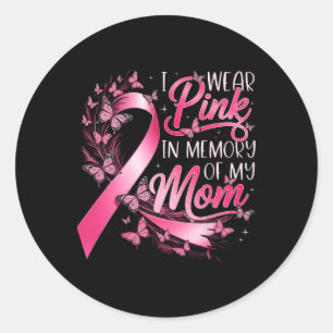 Sticker Rond Sensibilisation Au Cancer Du Sein Je Porte Du Rose