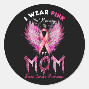 Sticker Rond Sensibilisation Au Cancer Du Sein Je Porte Du Rose