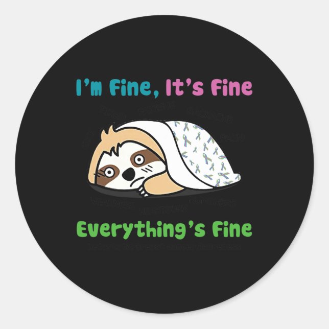 Sticker Rond Sensibilisation au cancer du sein métastatique Je  (Devant)