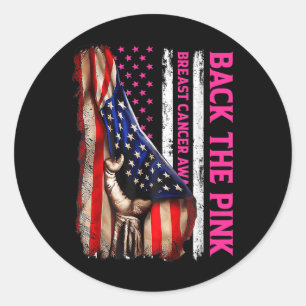 Sticker Rond Sensibilisation Au Cancer Du Sein Retour Le Rose A