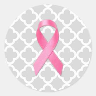 Sticker Rond Sensibilisation au cancer du sein Ruban Gris Clove