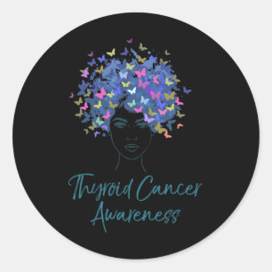 Sticker Rond Sensibilisation au cancer Papillons pourpres Cadea