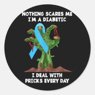 Sticker Rond Sensibilisation au diabète de type 1 T1d drôle