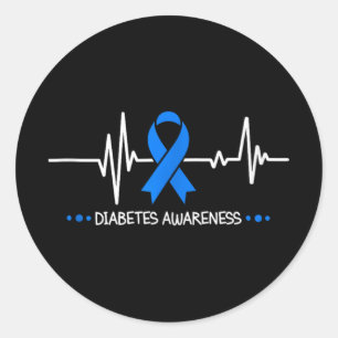 Sticker Rond Sensibilisation au diabète Heartbeat Guerrier Surv