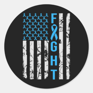 Sticker Rond Sensibilisation au diabète N États-Unis Drapeau dé