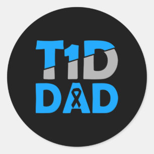 Sticker Rond Sensibilisation au diabète Type 1 - Diabète T1D Pa