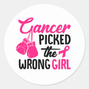 Sticker Rond Sensibilisation au ruban rose Cancer du sein