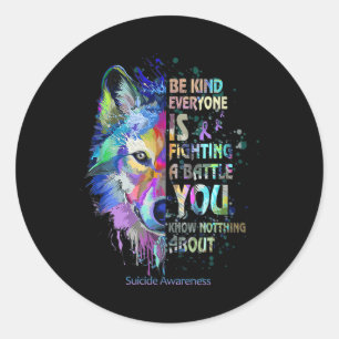Sticker Rond Sensibilisation Au Suicide Être Comme Tout Le Mond