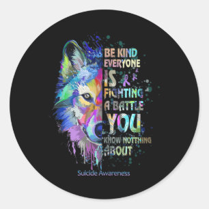 Sticker Rond Sensibilisation Au Suicide Être Comme Tout Le Mond