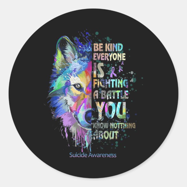 Sticker Rond Sensibilisation Au Suicide Être Comme Tout Le Mond (Devant)