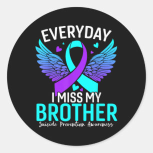 Sticker Rond Sensibilisation au suicide Frère-chemise Préventio