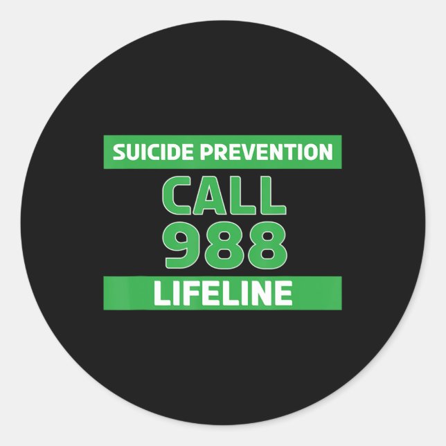 Sticker Rond Sensibilisation au suicide - Prévention Lifeline 9 (Devant)