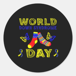 Sticker Rond Sensibilisation au syndrome de Down T21 Rocher vos