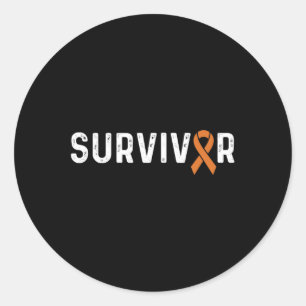 Sticker Rond Sensibilisation aux Crps Survivant du ruban orange