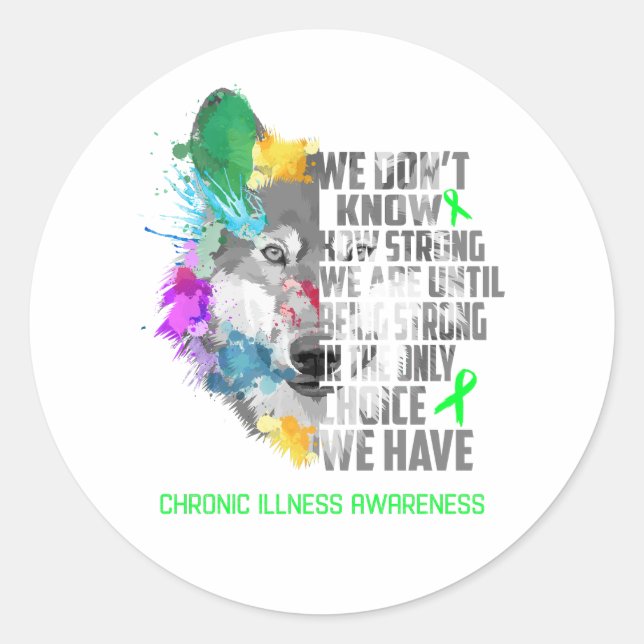 Sticker Rond Sensibilisation aux maladies chroniques Ribbon Cad (Devant)