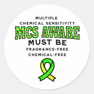 Sticker Rond Sensibilisation aux MCS de sensibilité chimique mu