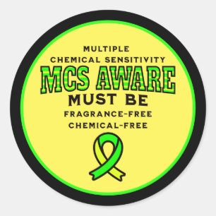 Sticker Rond Sensibilisation aux MCS de sensibilité chimique mu