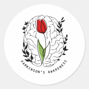 Sticker Rond Sensibilisation aux Parkinsons Tulip