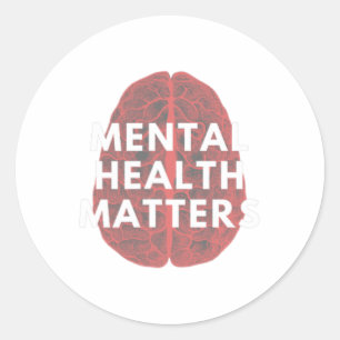 Sticker Rond Sensibilisation aux problèmes de santé Cerveau hum