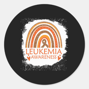 Sticker Rond Sensibilisation Bleu arc-en-ciel Orange Ribbon Hom
