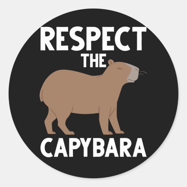 Sticker Rond Sensibilisation des animaux de la petite Capybara (Devant)