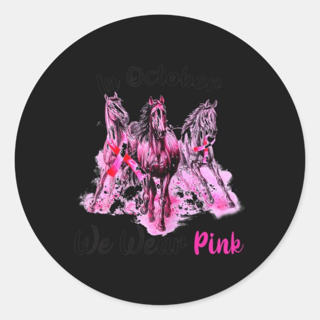 Sticker Rond Sensibilisation Des Femmes En Octobre Nous Portons (Devant)