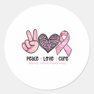 Sticker Rond Sensibilisation du sein Ruban rose