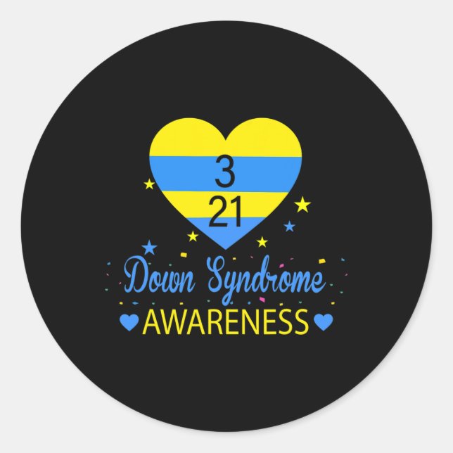 Sticker Rond Sensibilisation mondiale au syndrome de Down 21 ma (Devant)