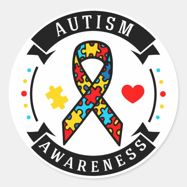 Sticker Rond Sensibilisation sur l'autisme (Devant)