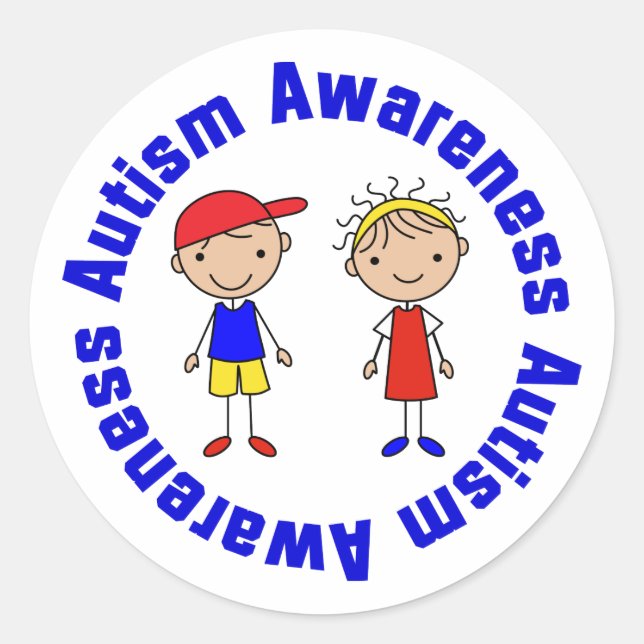Sticker Rond Sensibilisation sur l'autisme (Devant)