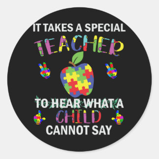 Sticker Rond Sensibilisation sur l'autisme Autisme Enseignant S