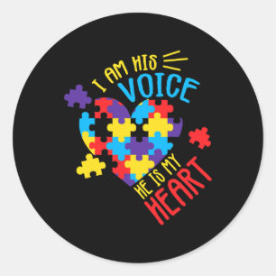 Sticker Rond Sensibilisation sur l'autisme Autisme Soutien Homm