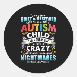 Sticker Rond Sensibilisation sur l'autisme autistique Pièces Fi