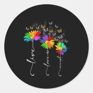 Sticker Rond Sensibilisation sur l'autisme Chemise Live Amour A