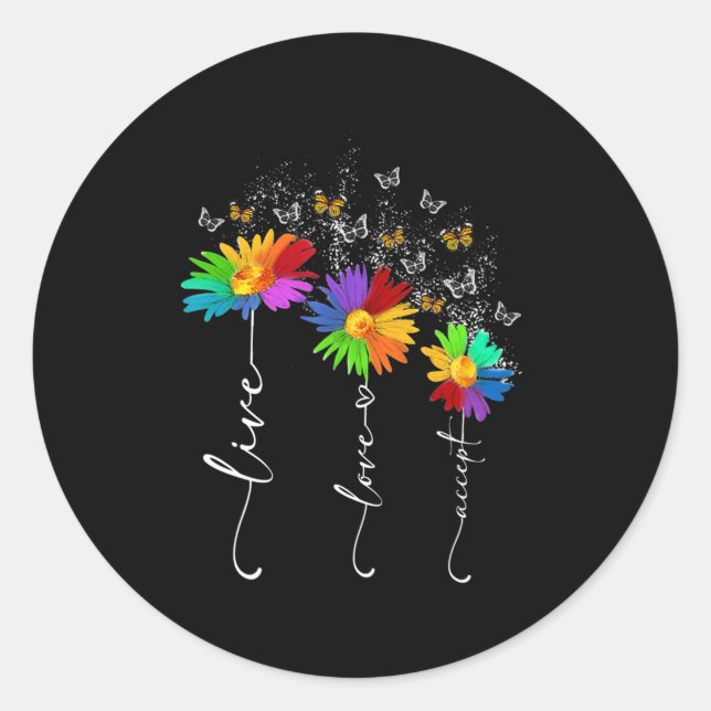 Sticker Rond Sensibilisation sur l'autisme Chemise Live Amour A (Devant)