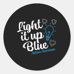 Sticker Rond Sensibilisation sur l'autisme Chemise Lumière Il V