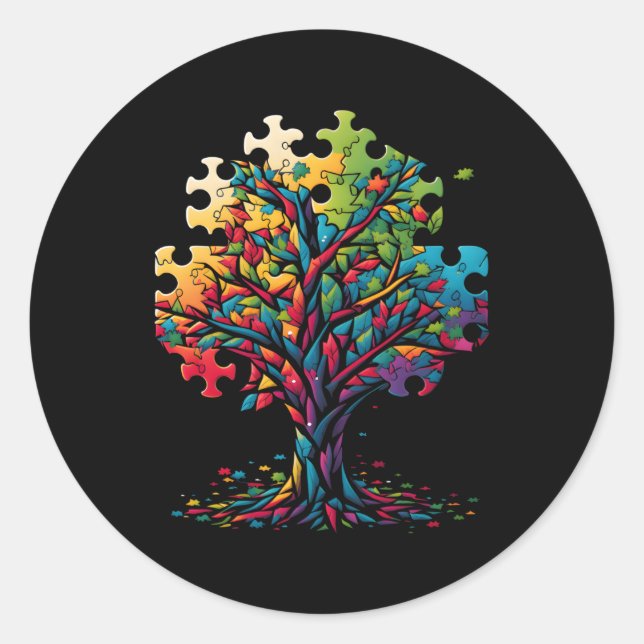 Sticker Rond Sensibilisation sur l'autisme de neurodiversité Ar (Devant)