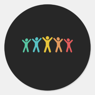Sticker Rond Sensibilisation sur l'autisme Embrassez Chaque Sti