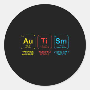 Sticker Rond Sensibilisation sur l'autisme Femmes Maman Enfants