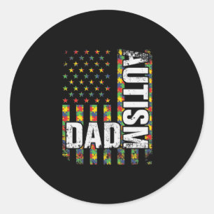 Sticker Rond Sensibilisation sur l'autisme Fier Autisme Papa Vi