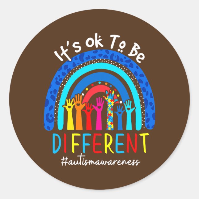 Sticker Rond Sensibilisation sur l'autisme Hommes Femmes Enfant (Devant)