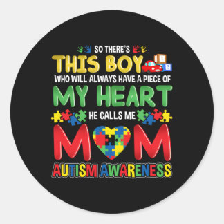Sticker Rond Sensibilisation sur l'autisme Maman Mère Voir de v