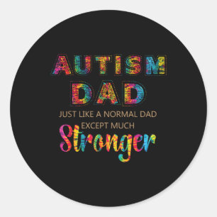 Sticker Rond Sensibilisation sur l'autisme Retro Vintage Tye Dy