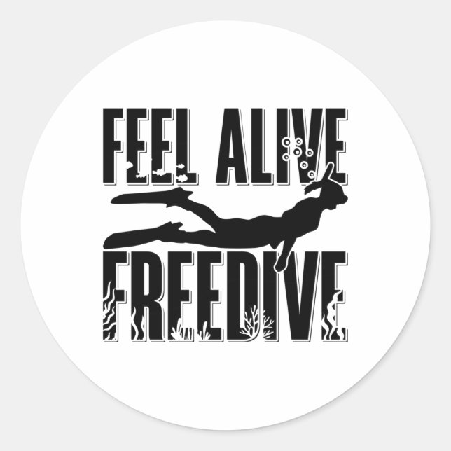 Sticker Rond Sentez-vous en direct libre Apnoe Freediver Freedi (Devant)