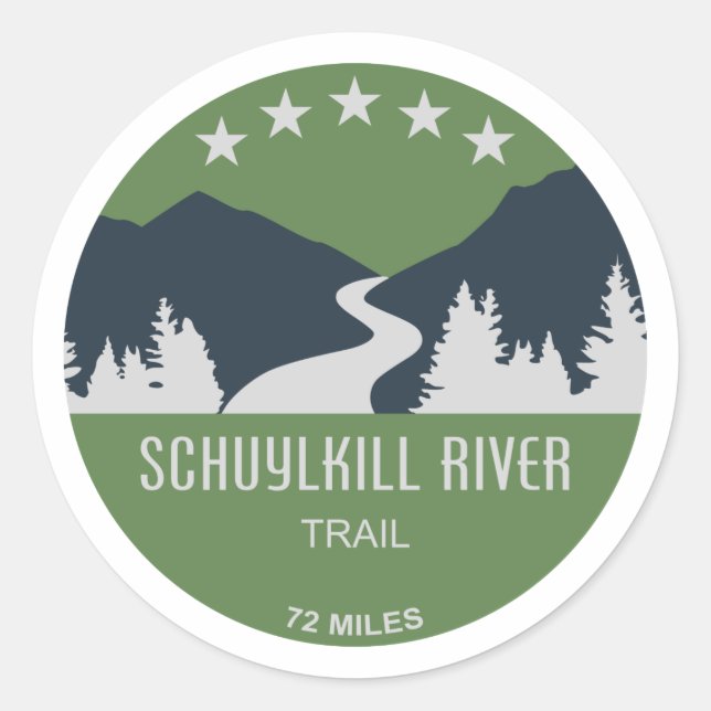 Sticker Rond Sentier de la rivière Schuylkill (Devant)