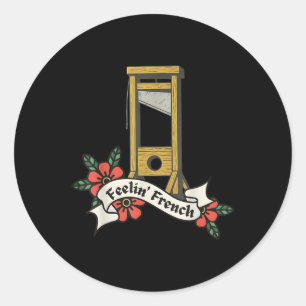 Sticker Rond Sentiment de Guillotine Vintage française