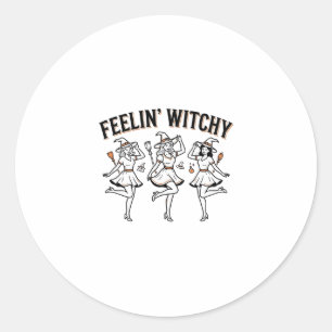 Sticker Rond Sentiment Sorcière Rétro Sorcières Halloween