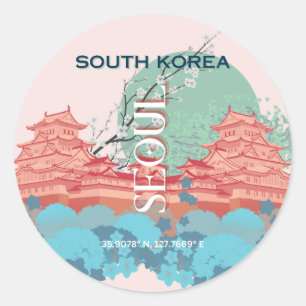 Sticker Rond Séoul Corée du Sud
